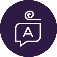 dialogue box with letter A 