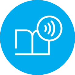 open book with an audio wavelength