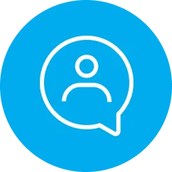 person inside of a dialogue bubble