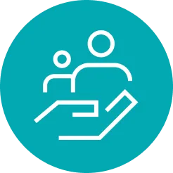 hand holding two people