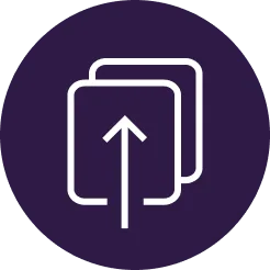 documents with an arrow pointing up
